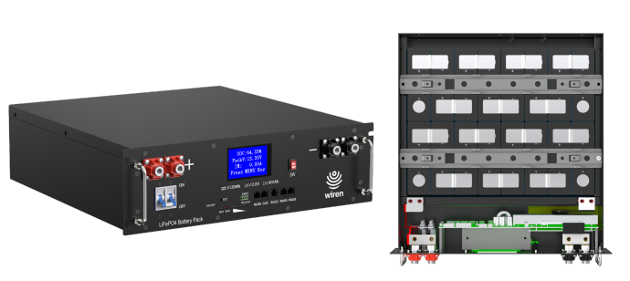 Wiren U5-12 12.8V 400Ah rack battery product illustration